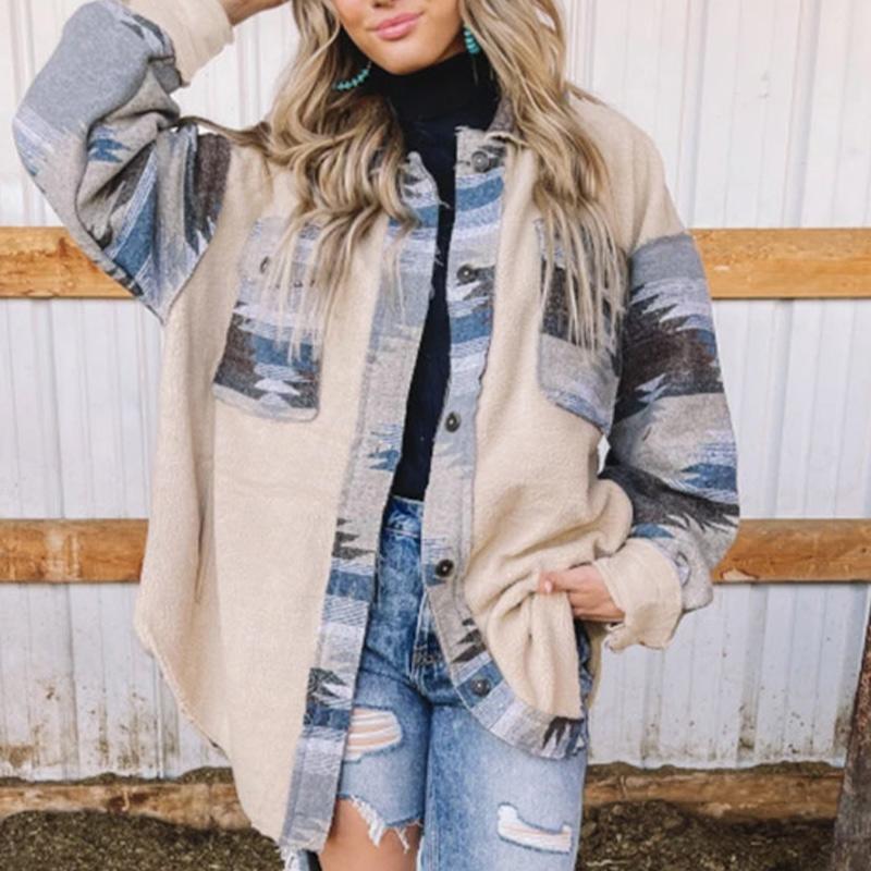 

Women's Jackets Women Patchwork Jacket Fluffy Turn-down Collar Panelled Pocket Cool Lady Cardigan Fashion Basic 2022 Year Female Clothes, Black;brown