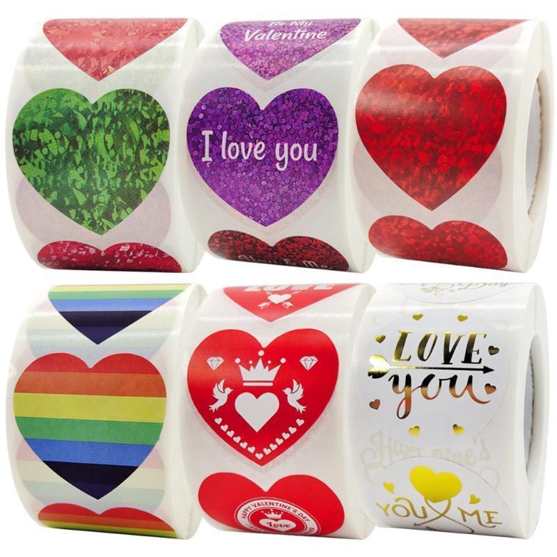 

Gift Wrap 500pcs 2.5CM Heart Shape Of Red Stickers Seal Labels Scrapbooking For Package And Wedding Decoration Stationery Sticker