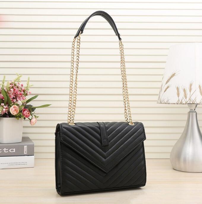 

[In stock] 2021 fashion Woman Bags Handbag pink Purse Genuine Leather High Quality Women designer Messenger cross body wallet on chain envelope bag, White-silver