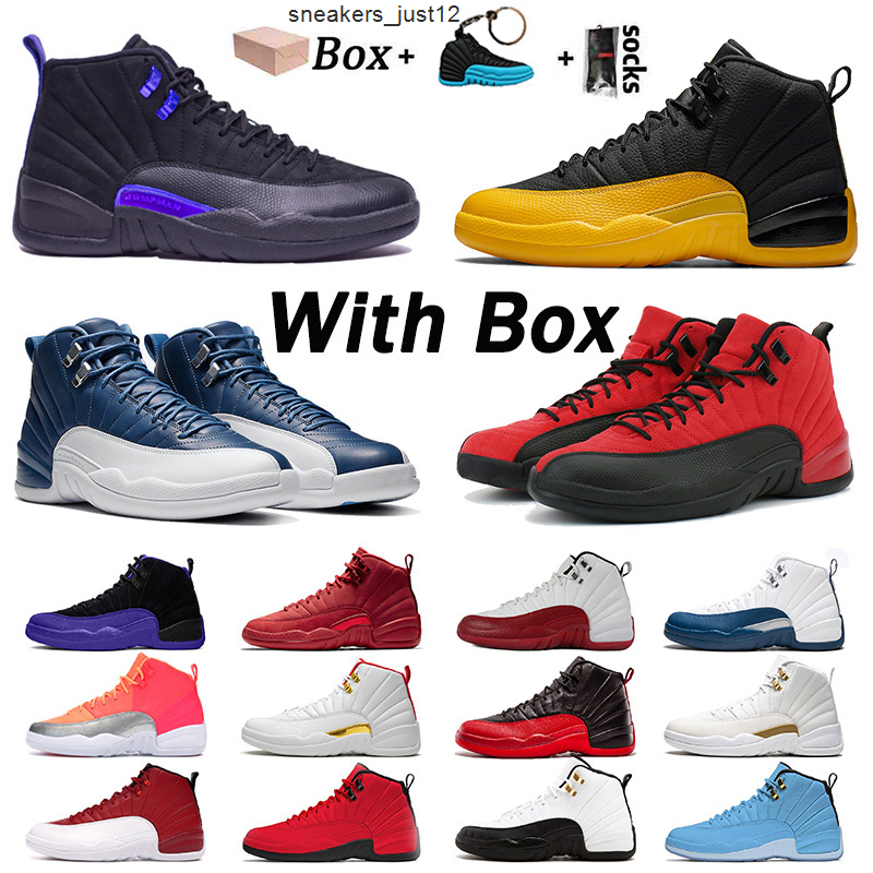 

With Box mens basketball shoes 12 Stone Blue 12s University Gold OVO Gym Bulls FIBA sneakers trainers