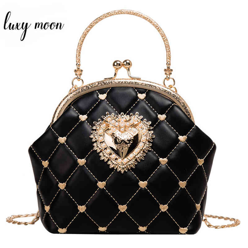 

Women's Clutch Purses and Handbags Heart Applique PU Leather Suede Diamond Lattice Women Small Shoulder Bag, Pu black