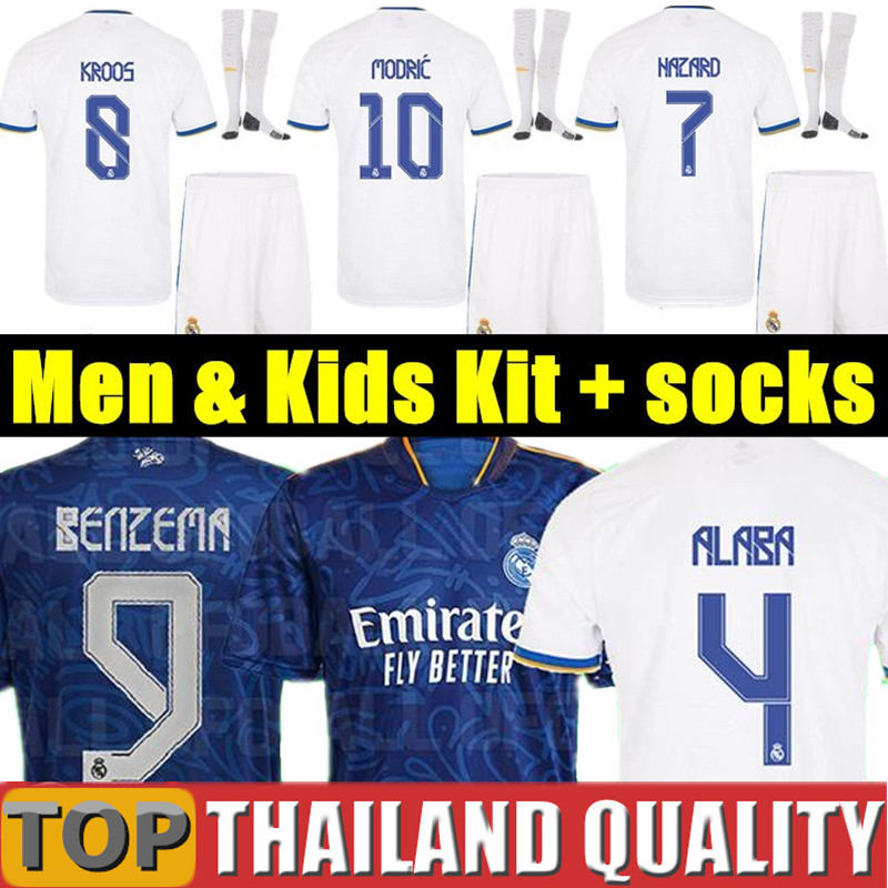 

Fans + Player Real Madrid soccer jerseys 21 22 BENZEMA ALABA HAZARD camiseta de futbol 2021 2022 KROOS MODRIC ISCO football shirt set Men Kids kit uniform, 2020 3rd - men