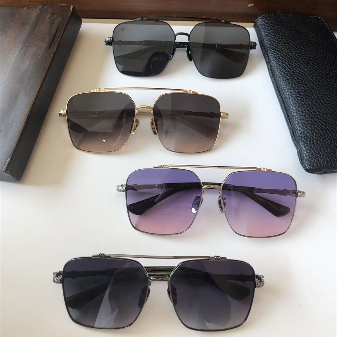 

Unisex Sunglasses For Men And Women Metal Frame Double Beam Glasses Plank Resin Protection UV400 With Original Case, White;black