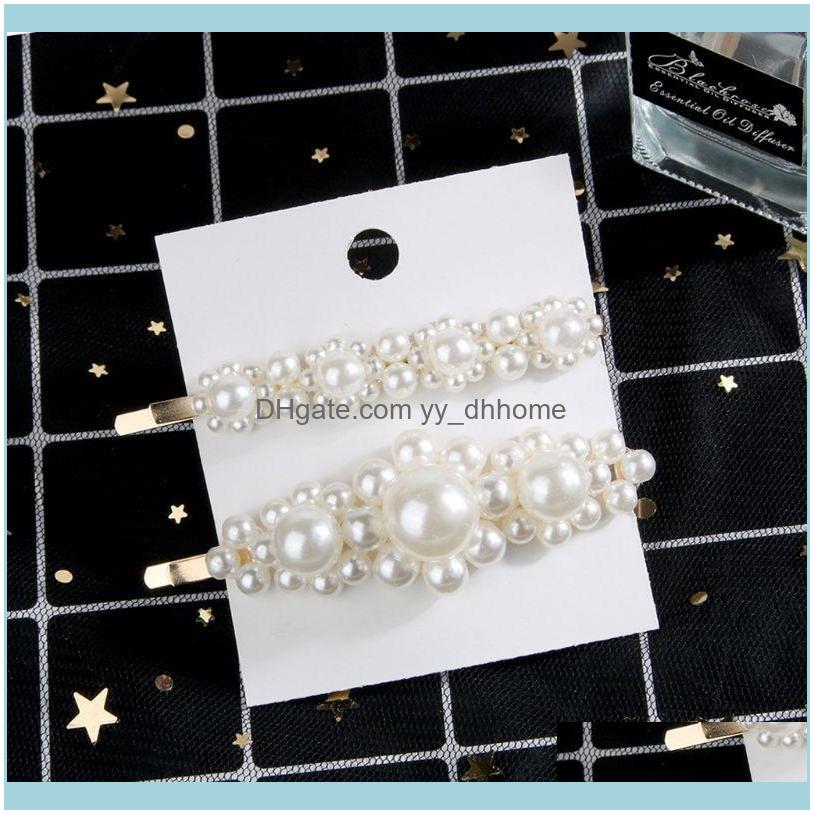 

Jewelry Jewelry2Pcs/Set Fashion Women Imitation Pearl Hair Clip Snap Barrette Stick Hairpin Aessories Elegant Headdress U2Jf Clips & Barrett