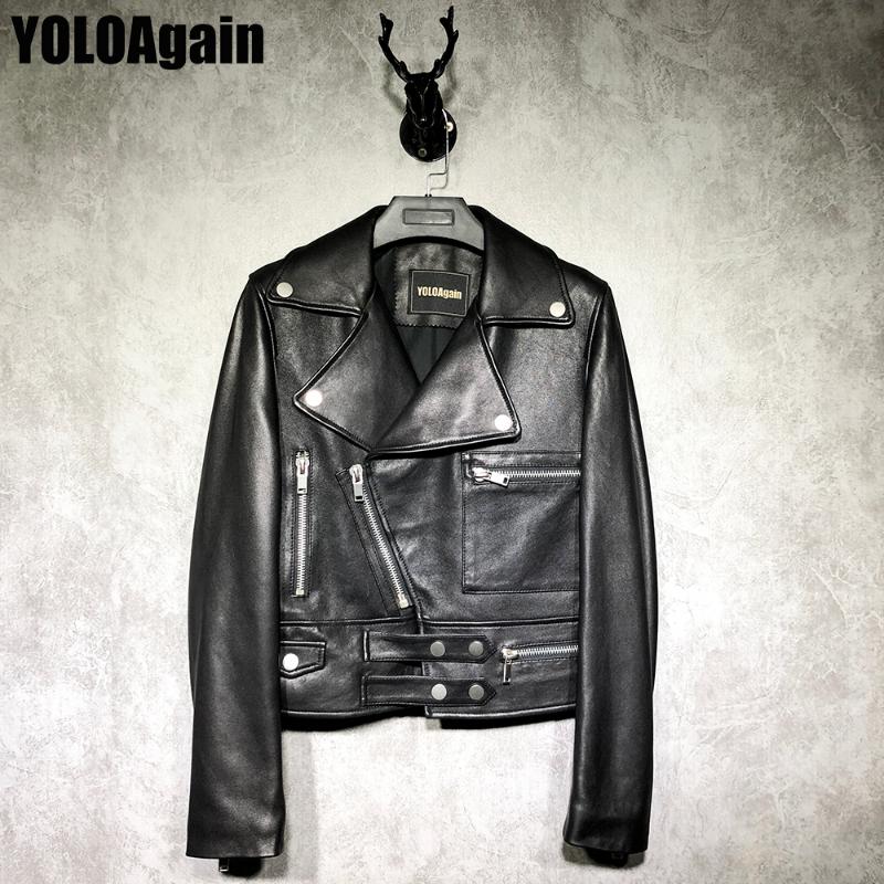

Women's Leather & Faux YOLOAgain Women Genuine Jacket Ladies Real, Black