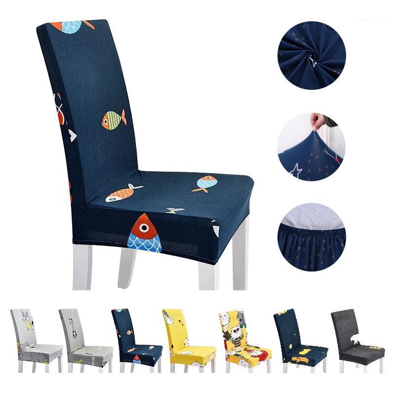 

Modern Fabric Chair Cover For Dining Room Chairs Seat Covers Kitchen Spandex Elastic Furniture Party Wedding
