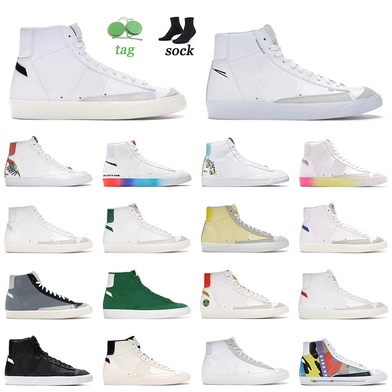

OG Blazer Mid 77 Vintage Running Shoes Sketch White Black Pine Green Catechu City Pride Chicago Lucid Outdoor Sneakers Trainers 36-45, C23 white pink 36-40