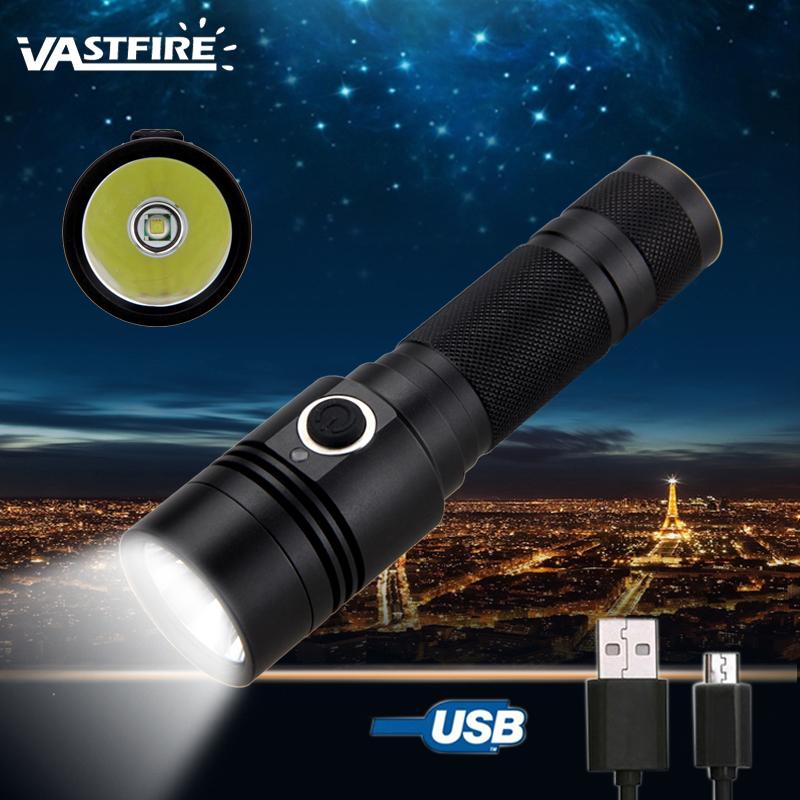 

Lumen T6 LED USB Rechargeable Hunting IP65 Torch Camping Lamp 4 Modes High-Low-Strobe-sos Flashlights Torches