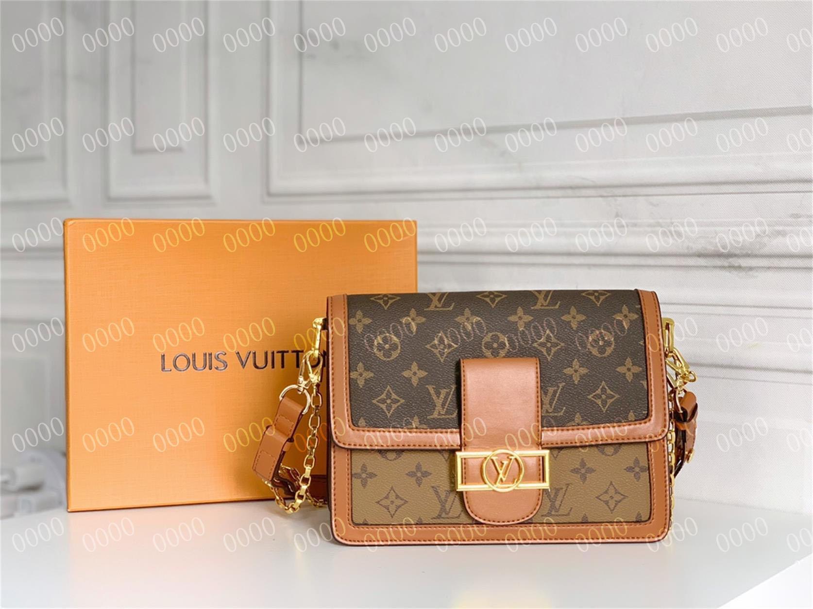 

LOUIS Bag VITTON Designers Women Messenger Shoulder Bags Reverse Canvas Totes Pochette Handbag Leather Dauphine CrossBody, Red;black