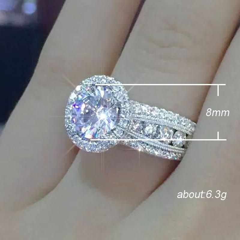 

Cluster Rings Women Jewelry Exquisite 925 Sterling Silver For Engagement Wedding Accessories Gift Floral Diamond, Golden;silver