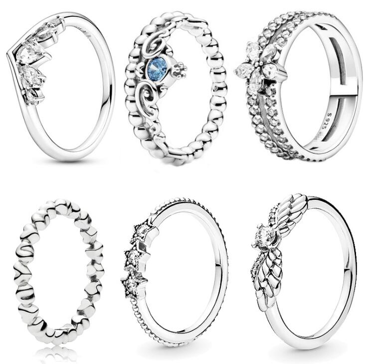 

2021 Spring Pandora Ring 925 Sterling Silver the heart of elegance Rings Original Fashion DIY Charms Jewelry For women Making