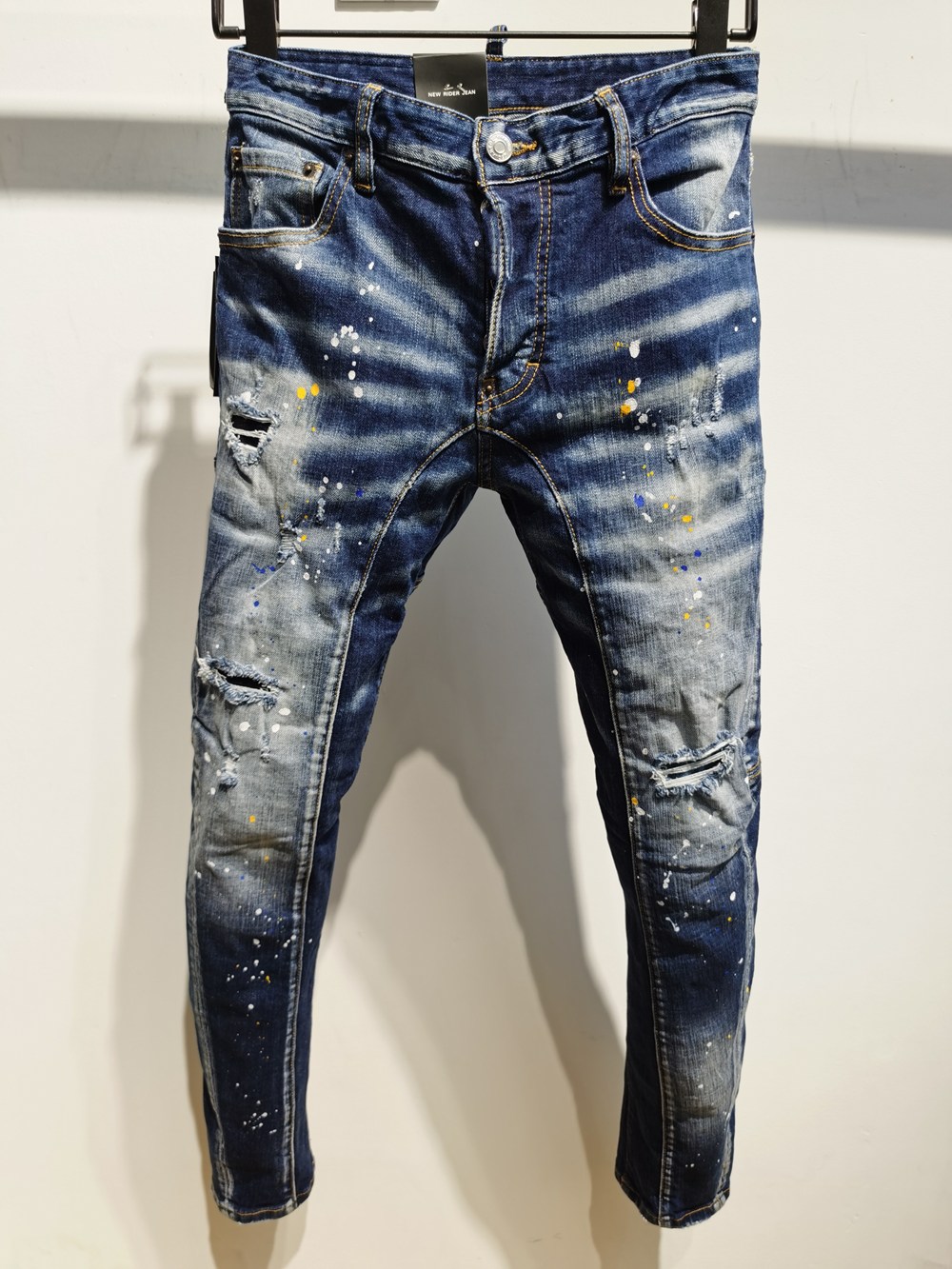 

2021 Italian European and American fashion men's casual jeans, high-grade washing, pure hand grinding, quality optimization LA390, A390
