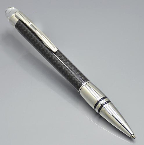 

Luxury carbon fibre black ballpoint pen Rollerball pens with Crystal head office stationery fashion Writing ball-pens for Gift, As picture show
