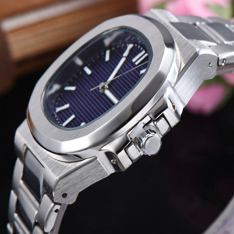 

Wristwatches Nautilus Waterproof Watch Men Luxury Watches 5711 Silver Strap Blue Stainless Mens Montre De Luxe Wristwatch, Pp-f-black dial