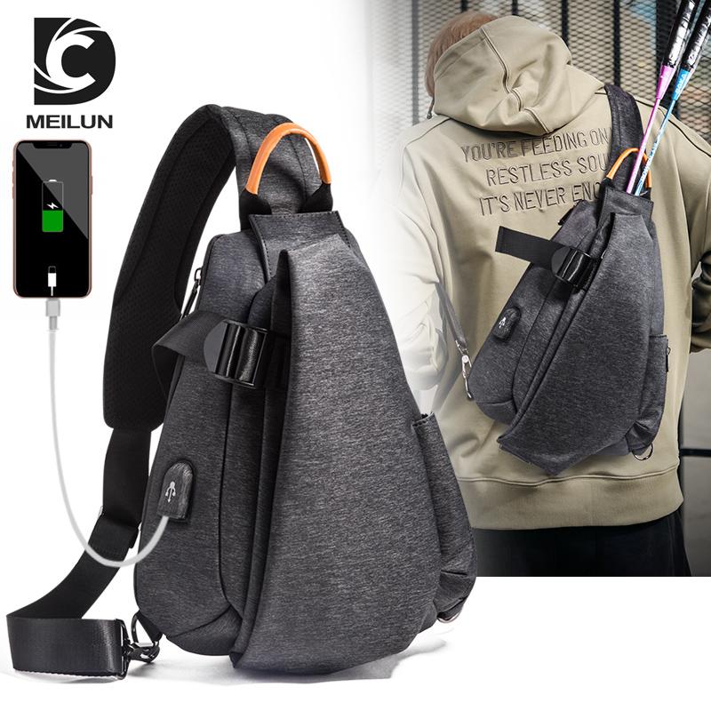 

Waist Bags DC.Meilun Men Chest Bag Large Space Oxford Material Waterproof Multi-function Single Shoulder USB Charge