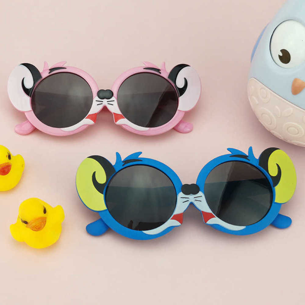 

cartoon silicone children's sunglasses, ultraviolet polarizing glasses, eye protection sunglasses for boys and girls, Blue