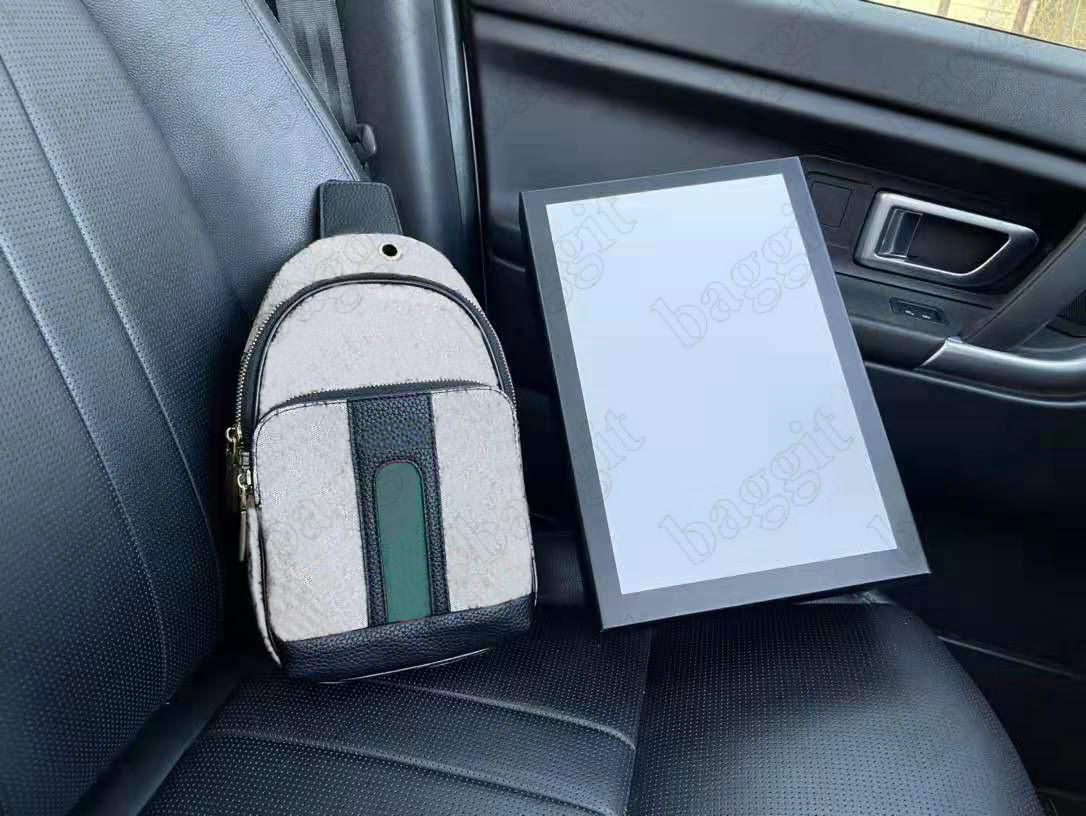 

Mens Designer Outdoor Sling Bag Inclined Canvas Shoulder Bag Printing Color Italy Brand Green and Red Stripe Chest Pockets Cross Body Handbag Wallet Purse, For make up difference fees;no bag