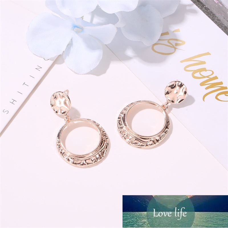 

Exaggerated Round Earrings For Women New Jewelry Geometric Graphic Bump Earing Metal Gold Rose Gold Color Drop Factory price expert design Quality Latest Style
