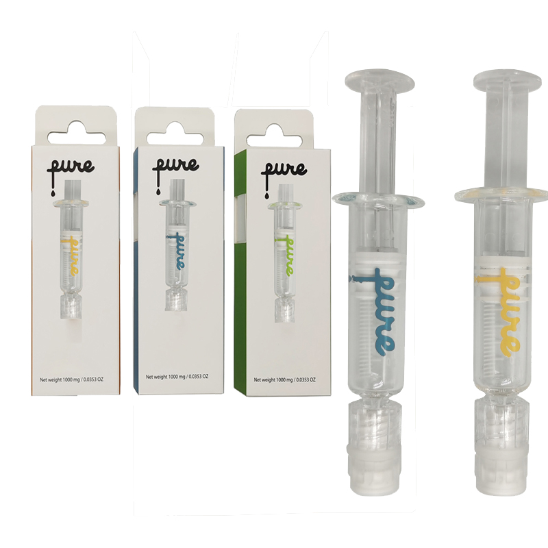 

Pure Syringes 1.0ml Luer Lock Syringe Oil Filling For Thick Oils Vape Pen Cartridges 3 Colors E Cigarettes Packaging Boxes