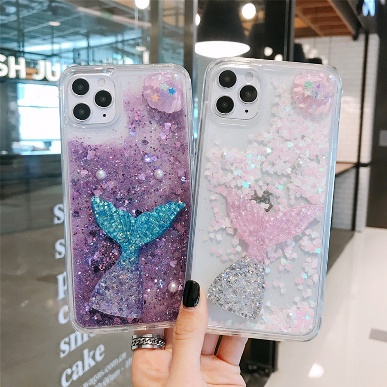 

Fashion Dynamic Liquid Quicksand Conch Back Case Shockproof for Samsung S21 Ultra S20 Plus S10 5G S8 S9 Note20 Note10 Pro Note9 Note8, Blue