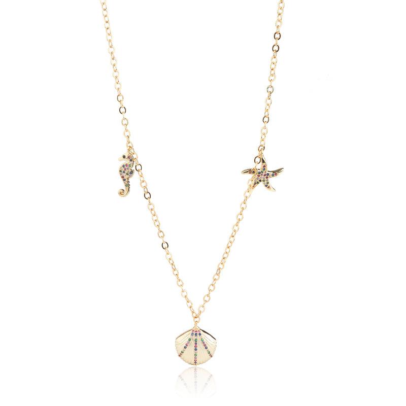

Pendant Necklaces Snke Shining Color Shell Necklace Jewelry Copper