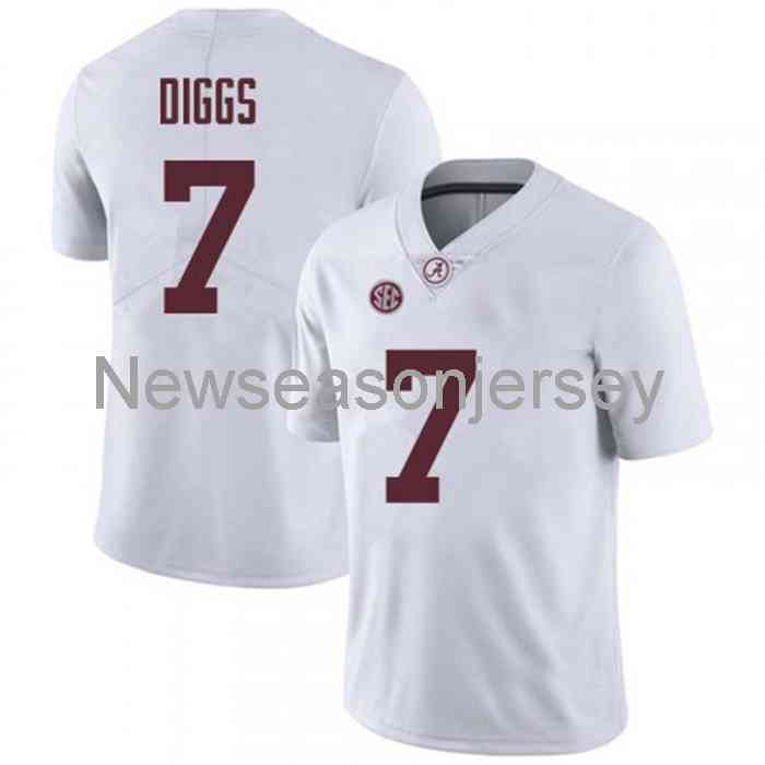 

Stitched Men's Women Youth Alabama Crimson Tide #7 Trevon Diggs Jersey White NCAA 20/21 Custom any name number -5XL 6XL, As pic