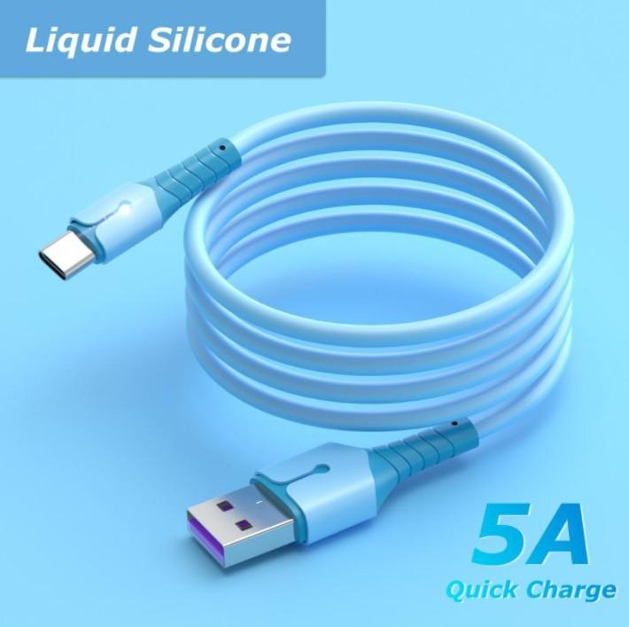 

Liquid Silicone 5A Super Fast Charge Cable Micro USB Type C Cable for Samsung S20 S10 note 20 LG Charging Wire Data usb, Mixed or remark color
