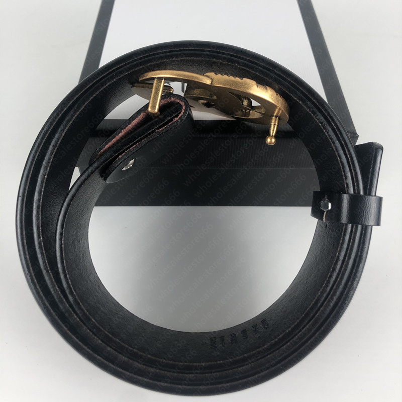 

Men Women Solid Belt Womens Genuine Leather Black And White Color Bronze g buckle Designer Cowhide Belt For Mens Luxury Belt 3.8cm with box, Width 3.8cm with gift box