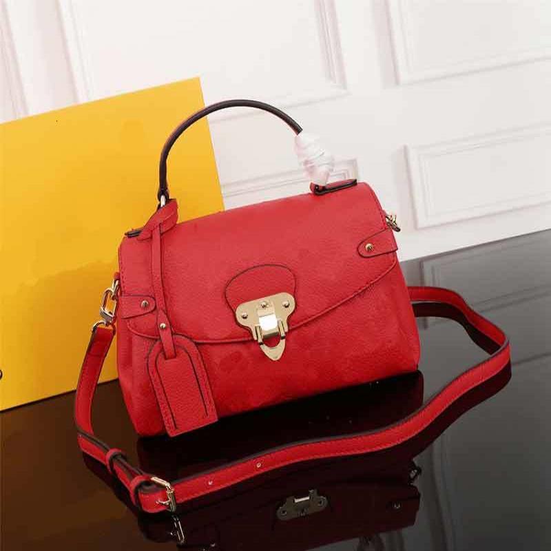 

Designer Shoulder Jjsuc Pattern Bag L Real Flower M43866 GEORGES Leather MM Handbags Embossed Tglxo, Red;black