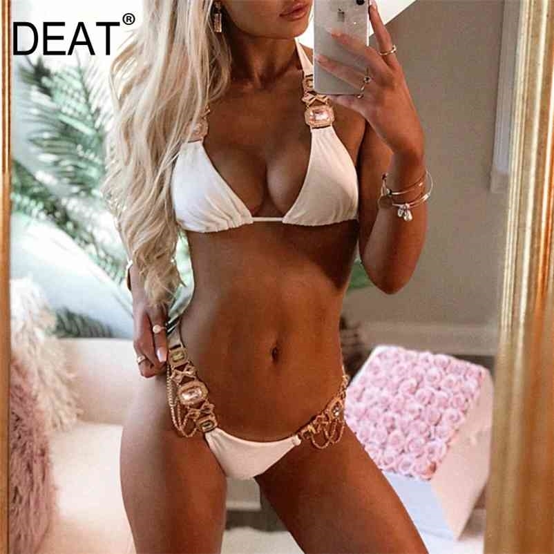 

Spring Summer Fashion Sexy High Waist Swimsuit Hollowing Out Dot Camisole Bikini Set SB092 210525, Yellow