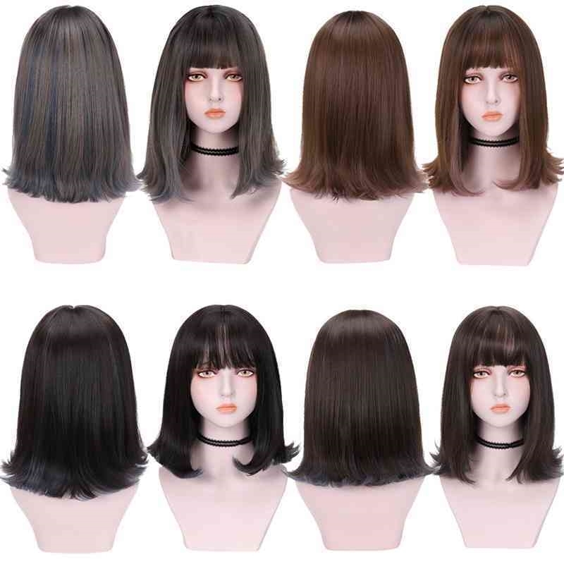 

gradient full top highlights set medium long straight hair micro roll