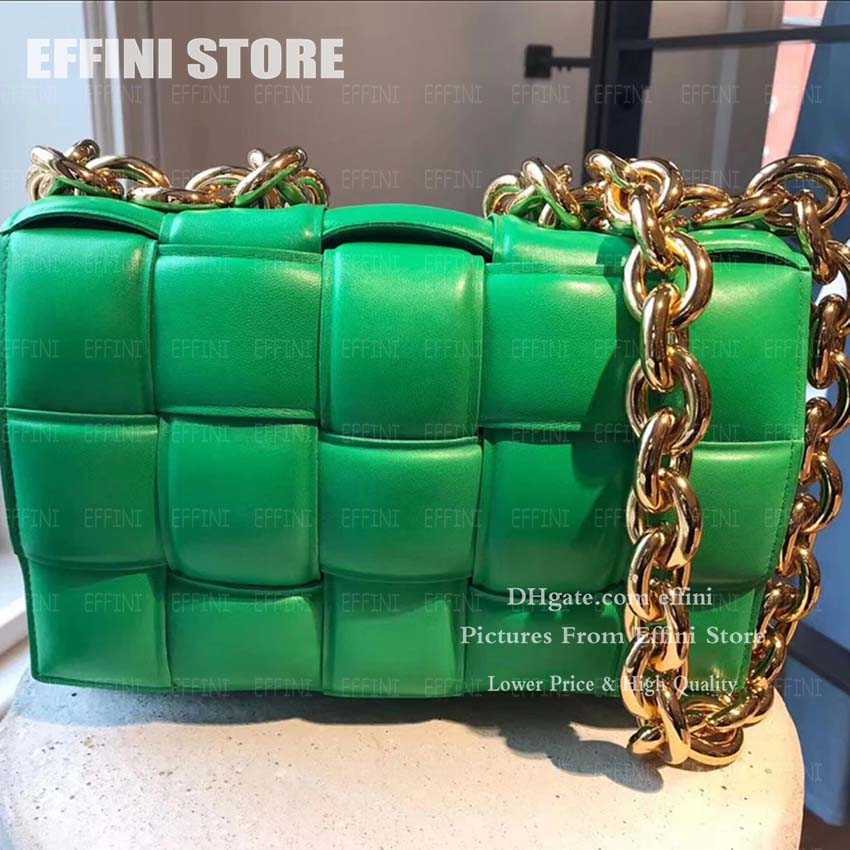 

Handbag Purse Fashion Shoulder Bag Luxurys Designers bags Women Padded Plaid Genuine Leather Big Chain Woven Pillow Crossbody Bag 2021 EFFIN