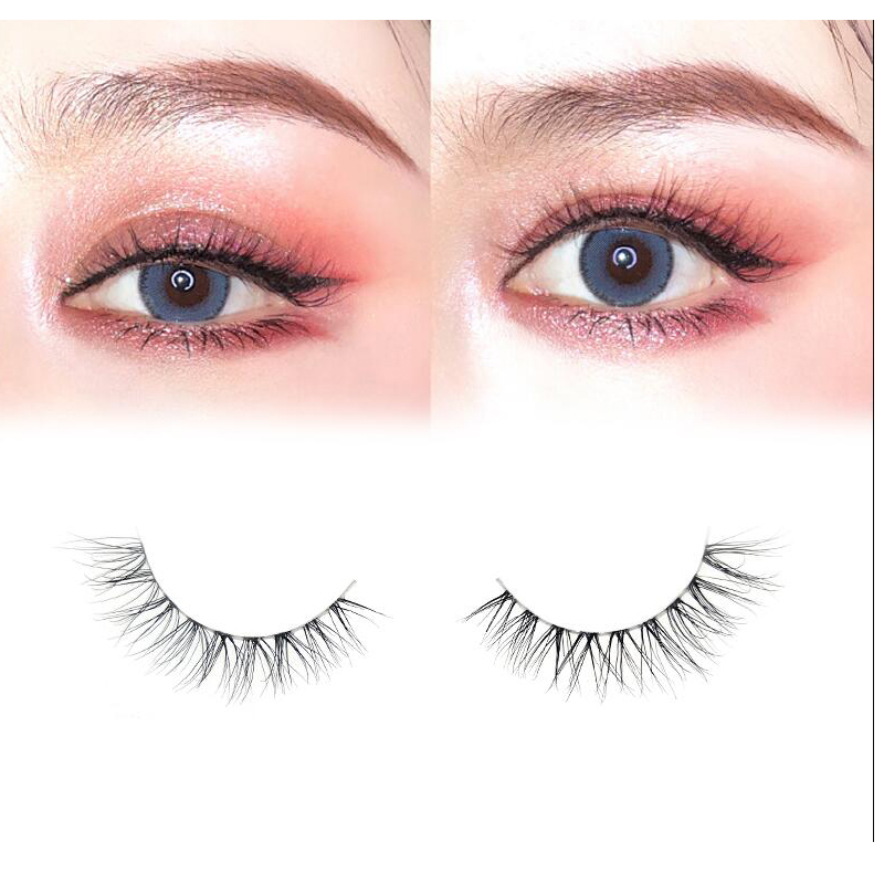 

Transparent Stem Hair Reusable Natural 3d Mink Messy Popular Short False Eyelash Full Strip Eyelashes Extension