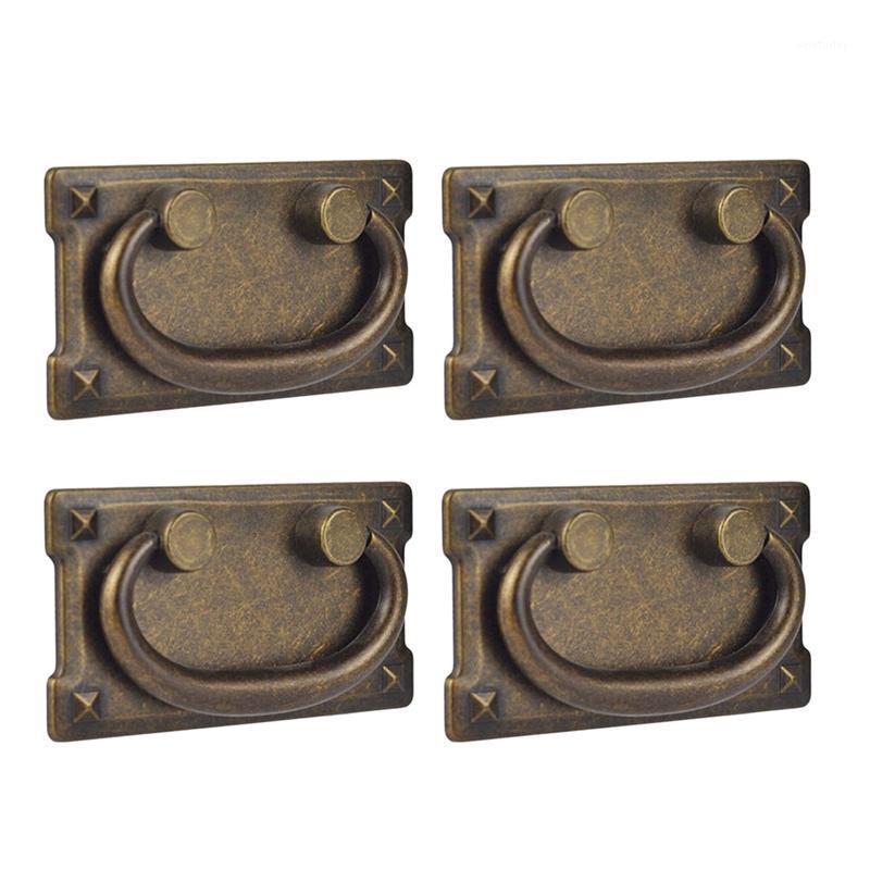 

Party Decoration 4Pcs Vintage Antique Bronze Drawer Ring Pull Handles, Cabinet Door Furniture Handle