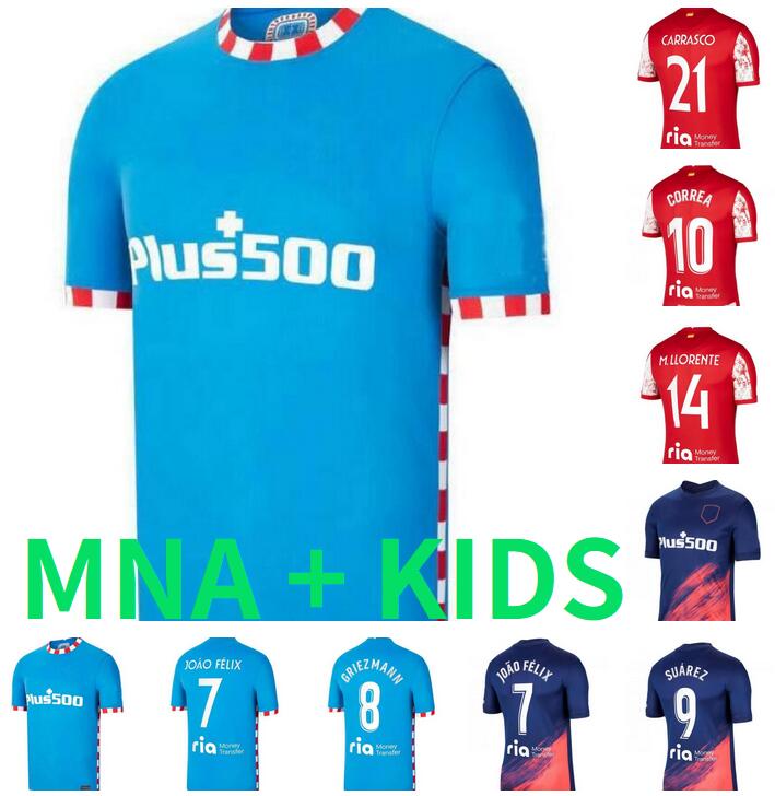 

Atletico soccer jerseys SUAREZ Madrid 21 22 JOAO FELIX 2021 2022 M LLORENTE KOKE SAUL CARRASCO CORREA camiseta LEMAR football shirts Mens JO, Black;yellow