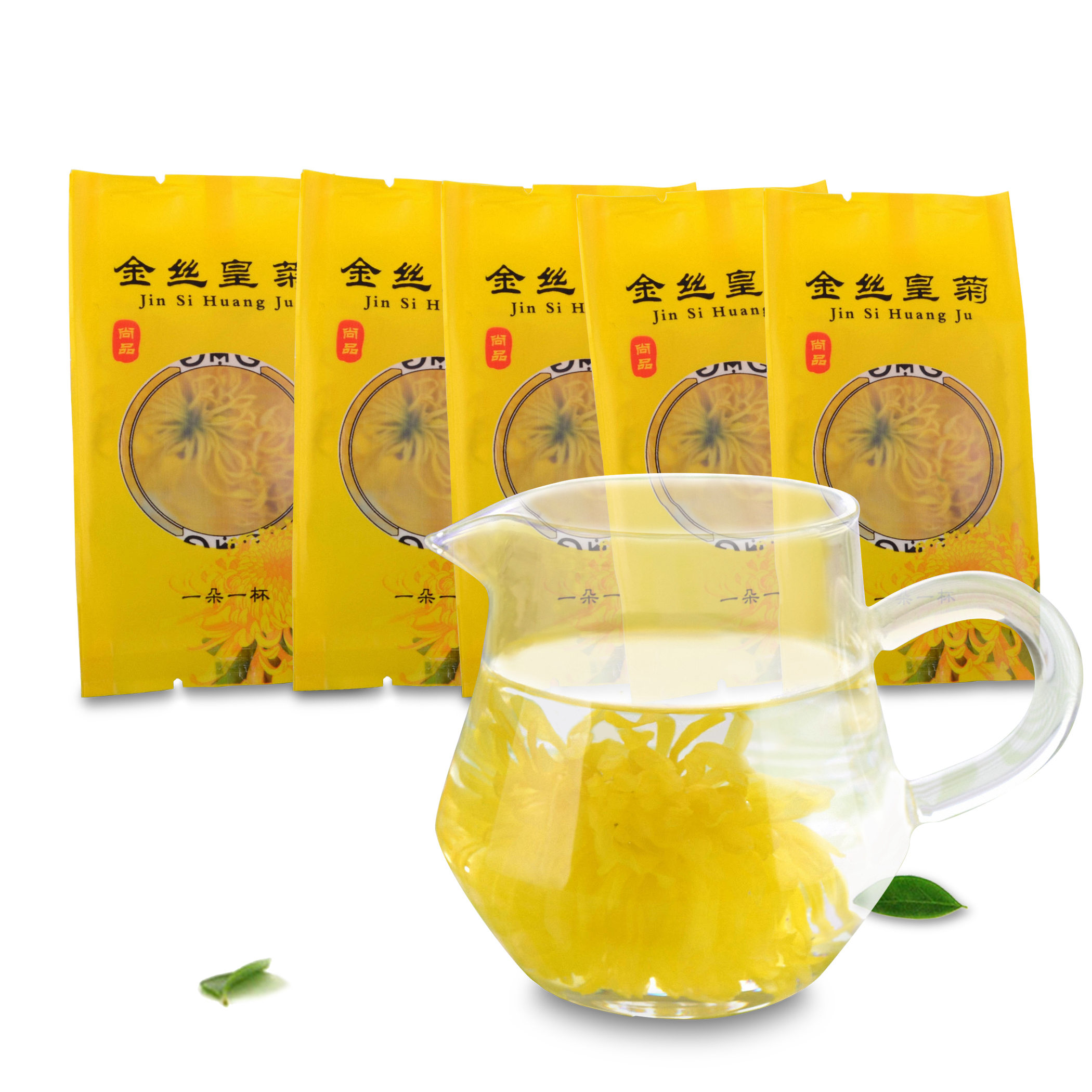 

Golden Chrysanthemum Blooming Flower Floral Tea Organic Bags
