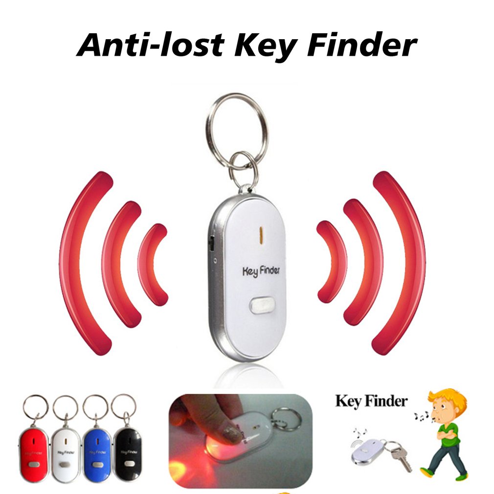 

Smart Key Finder Anti-lost Whistle Sensors Keychain Tracker LED With Whistle Claps Locator