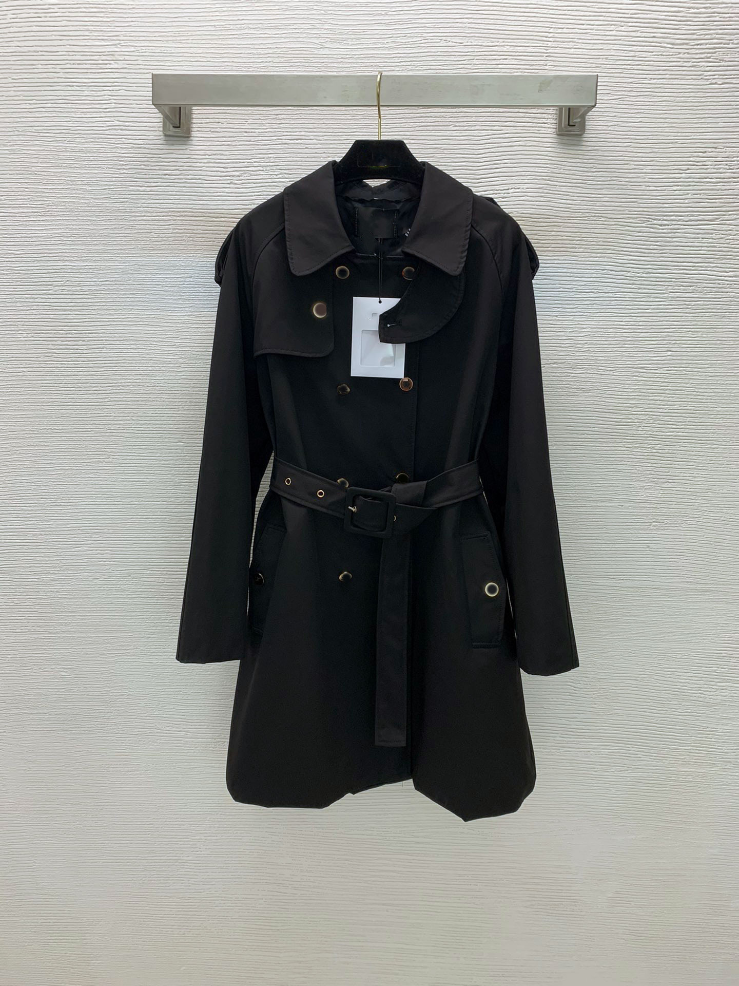 

2021 Autumn Milan Runway Jackets Lapel Neck Long Sleeve Leisure and fashion Brand Same Style Women' Coats Designer 0811-9, Black