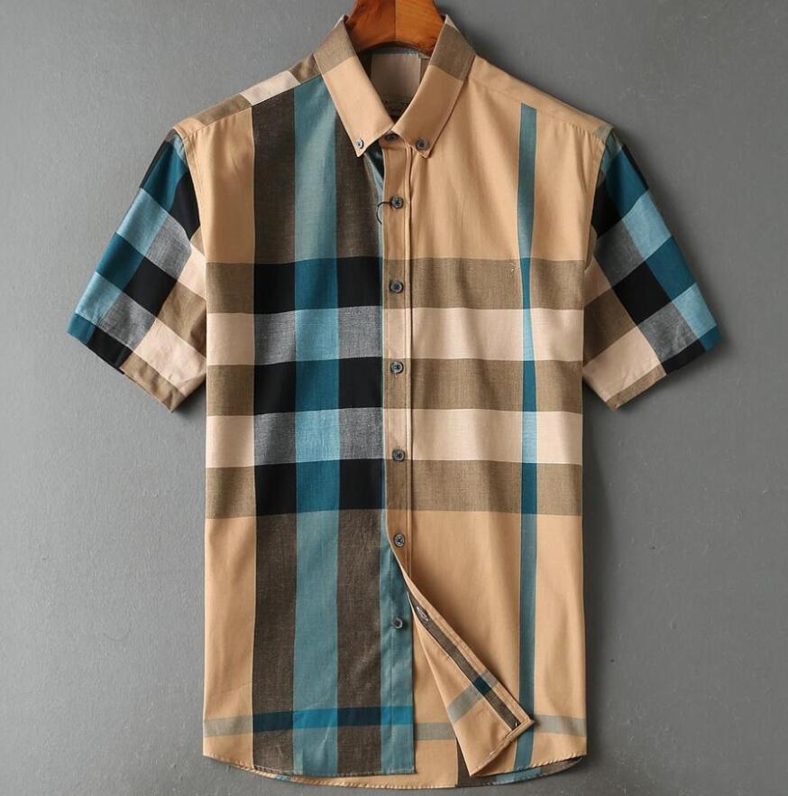 

Luxurys Designers summer high quality fashion casual men's Dress shirts business shirt linen station collar short-sleeved #2288, White;black