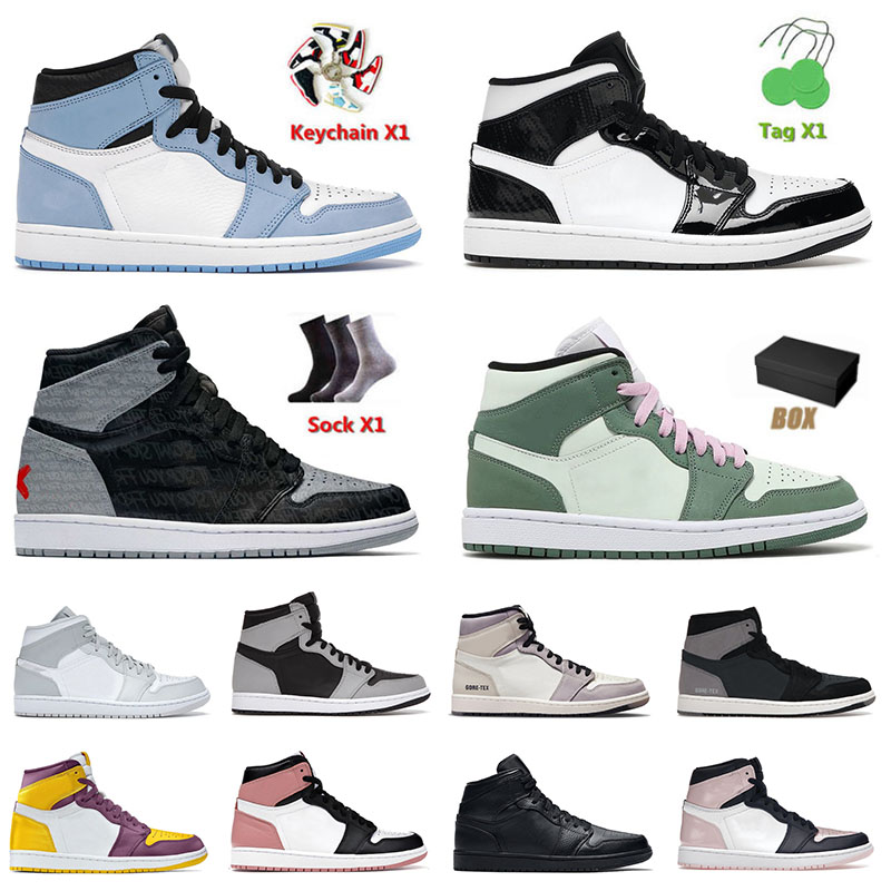 

Jumpman 1 1s Original OG Basketball Shoes Mens Womens Rebellionaire Banned High Dark Mocha Stage Haze Unc Mid Carbon Fiber Dutch Green Sports Sneakers Trainers, # seafoam 36-46