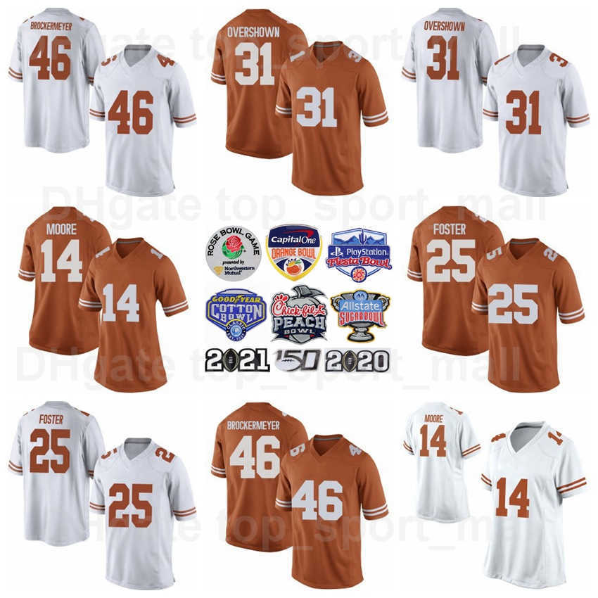 

NCAA College Football Jersey Texas Longhorns 4 Whittington 0 DeMarvion Overshown 47 Luke Brockermeyer 11 Anthony Cook 25 BJ Foster 6 Joshua Moore University Men, White