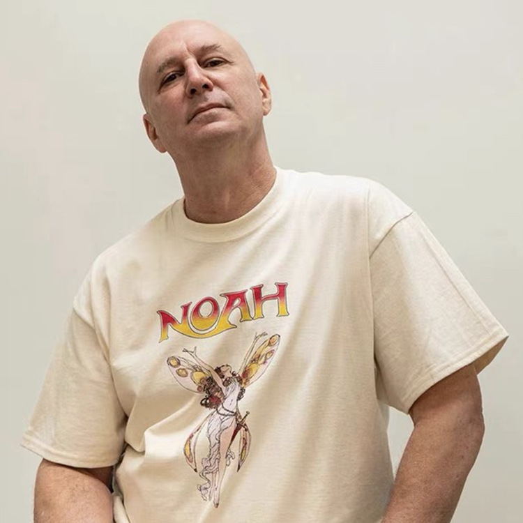 

Noah co branded Angel Magic Wizard cartoon print fashion round neck couple short sleeve T-shirt for men 4VJD, White;black