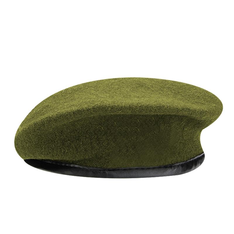 

Berets British Military With Leather Sweatband Adjustable Mens Army Wool Beret Party Hat, Black