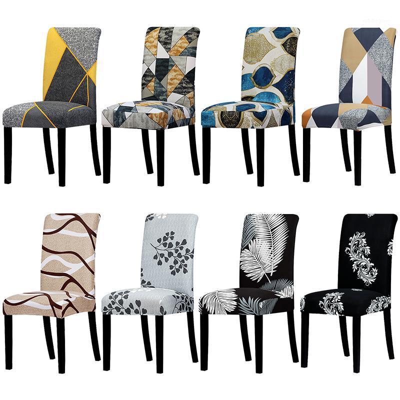 

Chair Covers 1/2/4/6 Universal Size Printed Elastic Spandex Cover Big Stretch Removable Washable Dining Seat Home