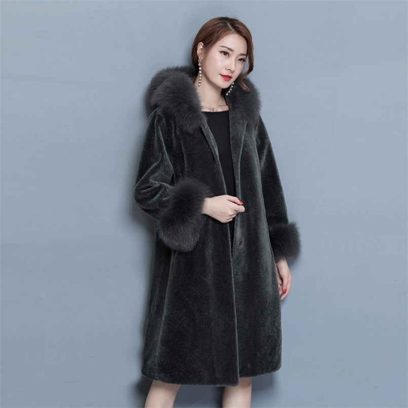 

WYWAN autumn and winter woolen coat female Mid-Long Korean temperament women's Outerwear Women 211110, Black