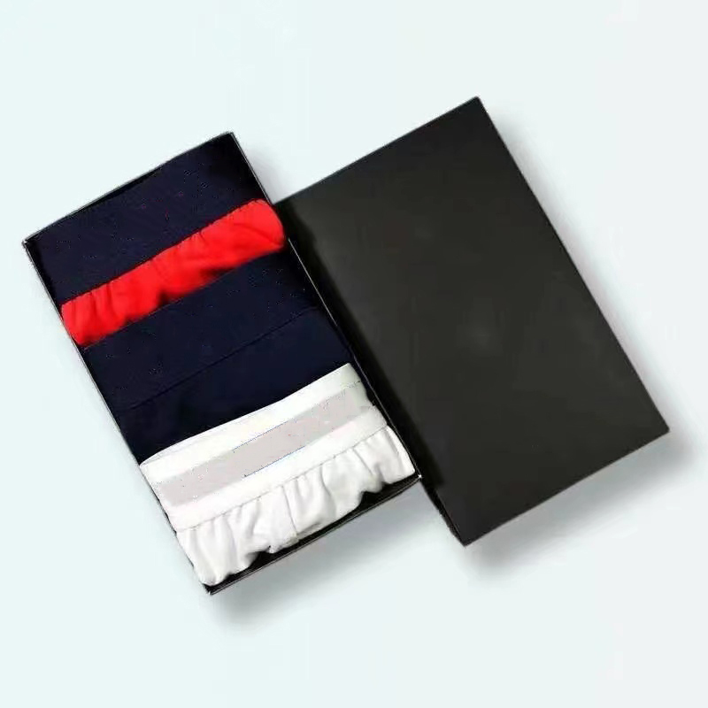 3pc/Box Fashion Mens Solid Shorts Designers Sexy Underpants Classic Casual Short Cotton Underwear Breathable Underwears Comfortable-image-732705890