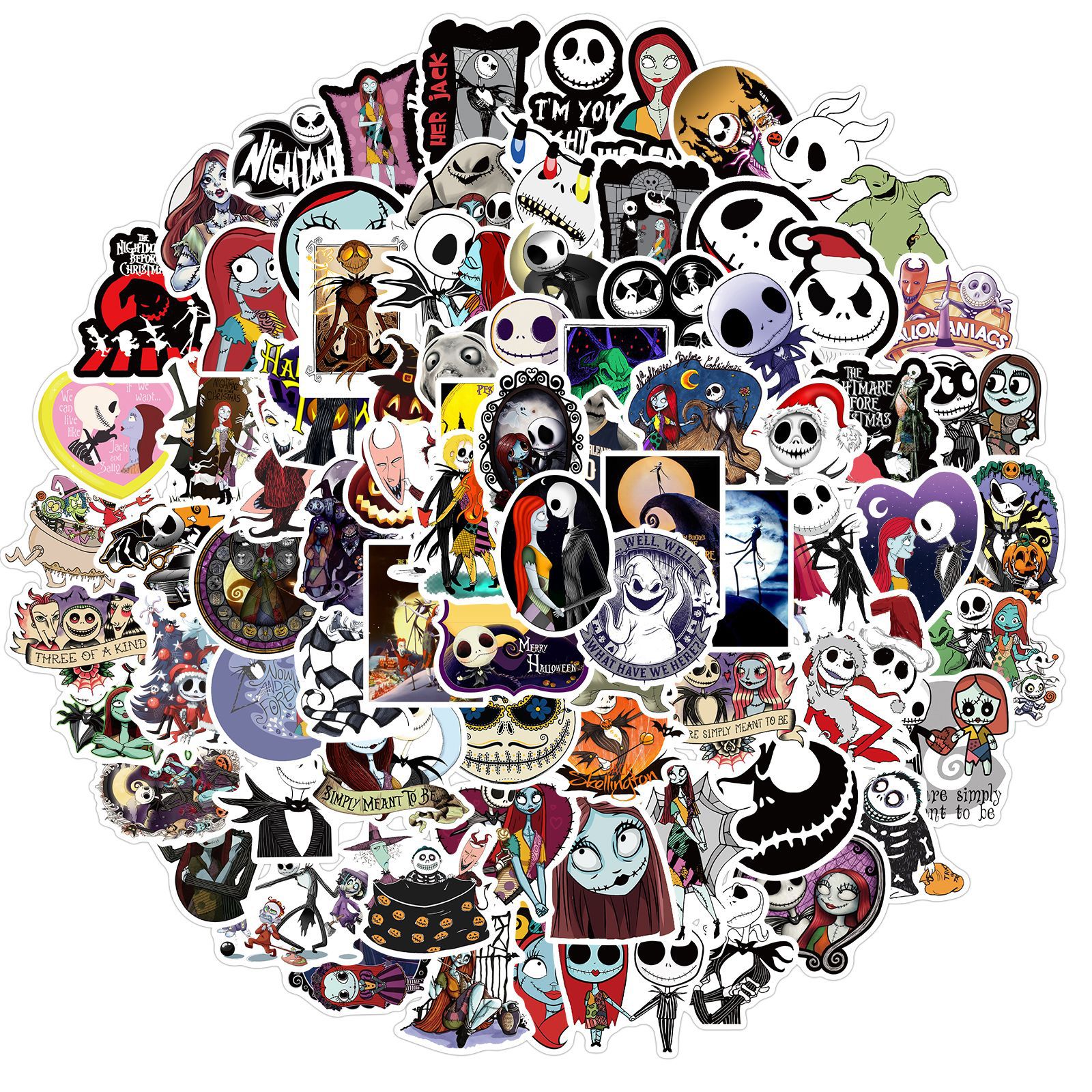 

100 PCS Mixed Graffiti Skateboard Stickers Christmas Fright Night Halloween For Car Laptop Pad Bicycle Motorcycle PS4 Phone Luggage Decal Pvc guitar Fridge, Multi colors