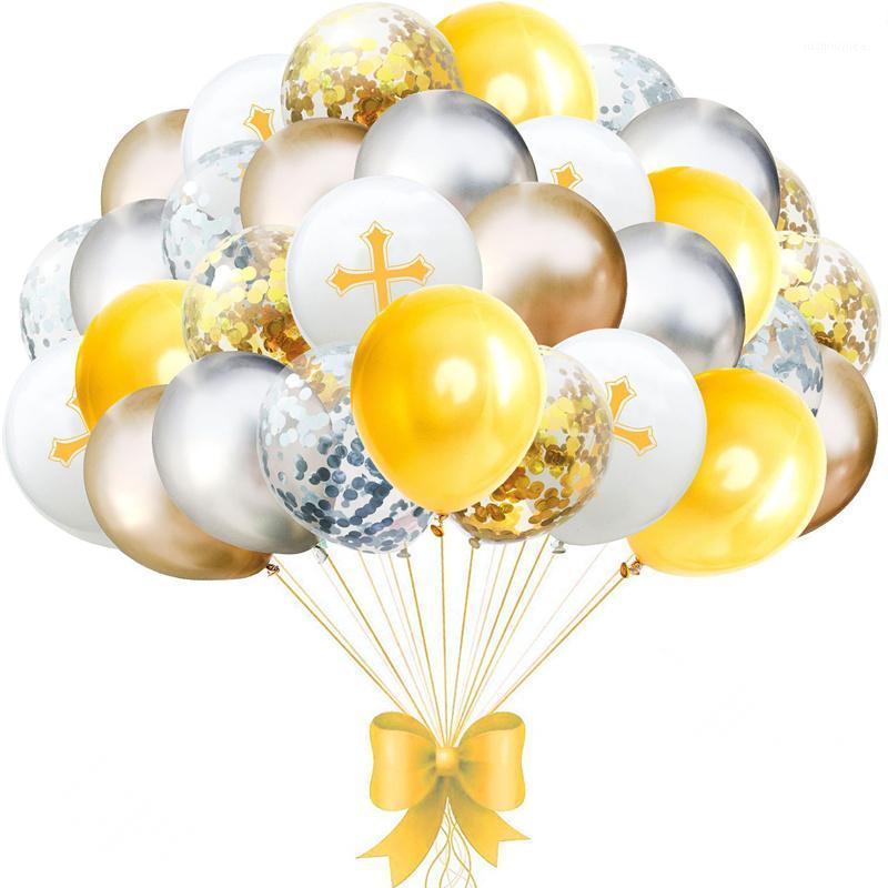 

Easter Bless Cross Balloons Party Decoration Ballon Baptism Forked Holy Communion Favors Christen Decotion