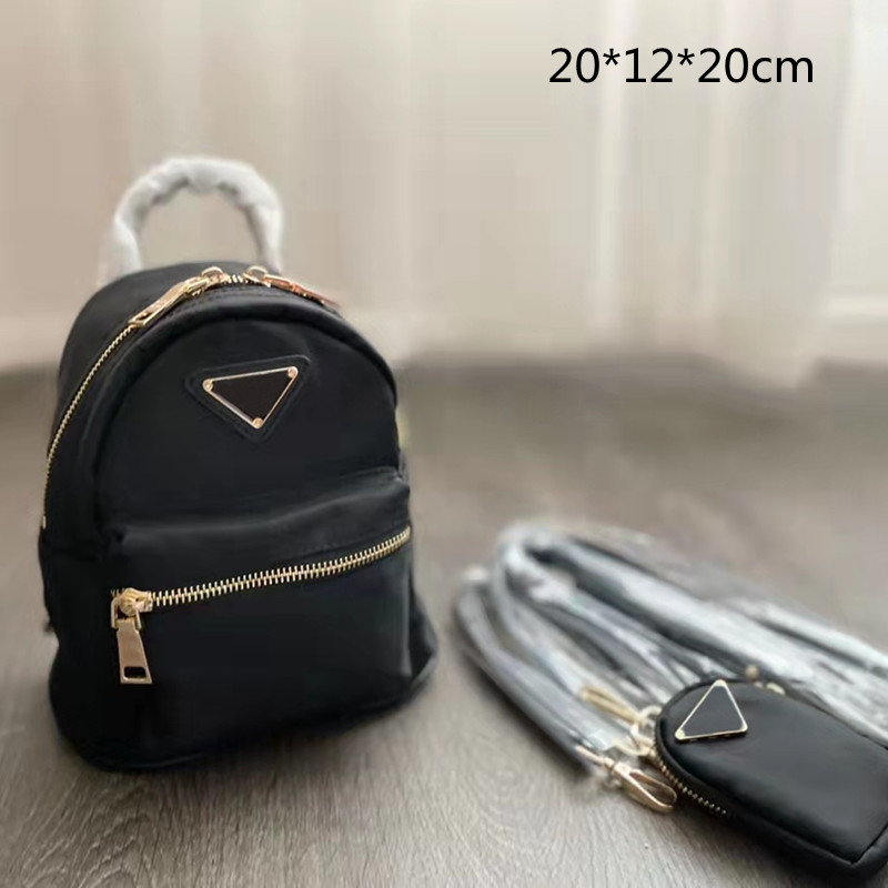 

2022 unisex backpacks school bags luxury handbags 2-pic crossbody backpack classic back pack travel hiking bag with triangle small size 2 style high quality, Option