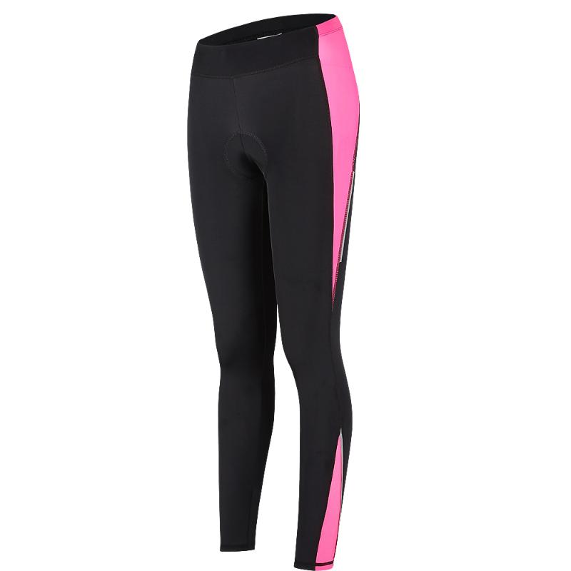

Racing Pants CHEJI Women' Cycling Long Gel Padded Shockproof Spring Autumn High Elastic Lycra Breathable Female Bicycle Wear, Kasha pink